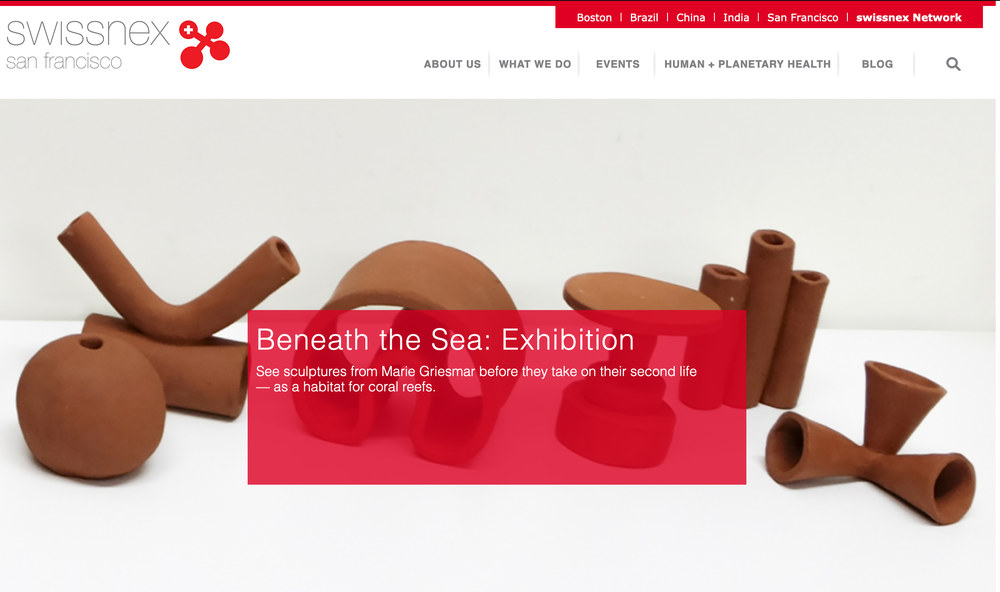 Marie's exhibit featuring on the swissnex San Francisco website