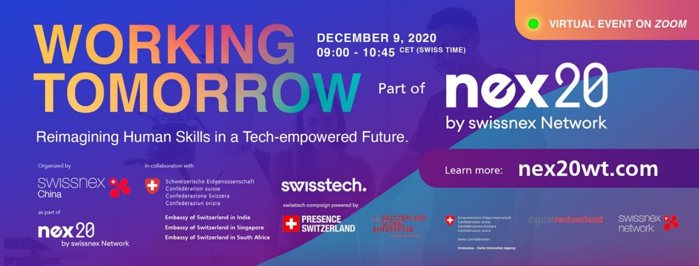 Working Tomorrow virtual event as part of the nex20 campaign by swissnex Network